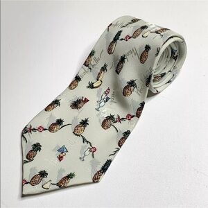Nicole Miller Pina Colada Pineapple Tie Silk
